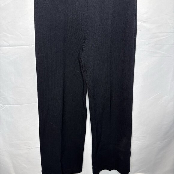 St. John Basic Santana Knit Pants Black Wide Leg Womens sz 4 Made USA - Picture 3 of 7